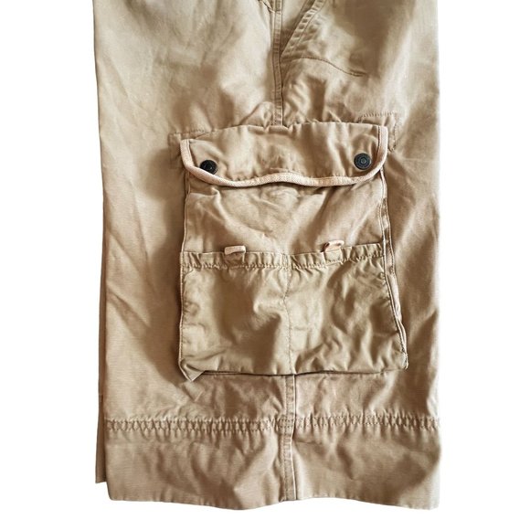 Vintage Timberland Cargo Shorts Size 34 Military Workwear Utility Golden Tan - Picture 9 of 12